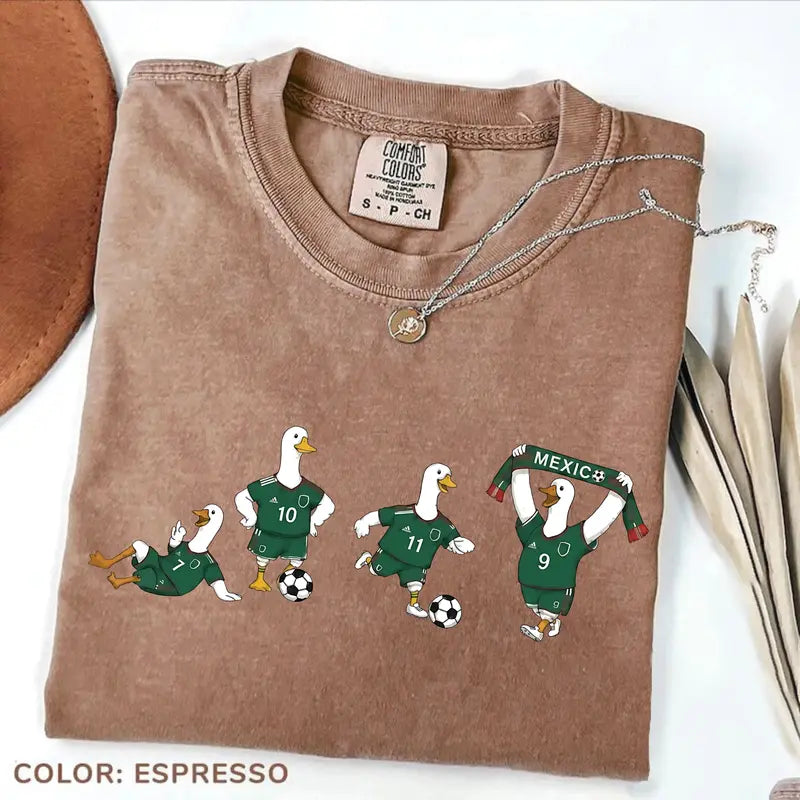 Funny Mexico Soccer Goose Graphic T-Shirt for Game Day Fans