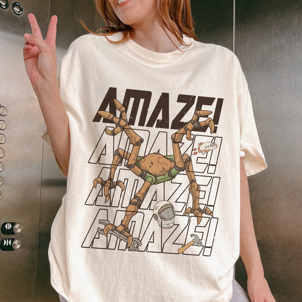"Amaze! Amaze! Amaze!" Project Hail Mary Rocky Graphic Tee - Vintage Sci-Fi Book Lover Shirt