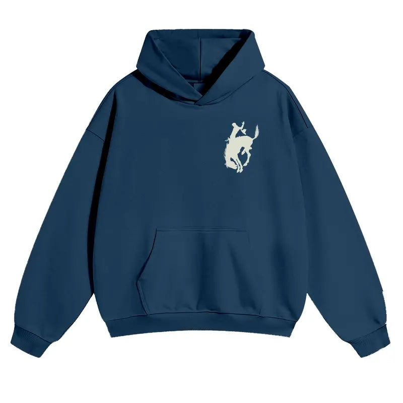 Western Rodeo Graphic Hoodie for Cowboy Streetwear and Casual Outdoor Outfits