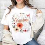 Elegant Floral "Grandma Makes Life Complete" Graphic Tee for Women