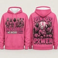 October Awareness Horror Hoodie with Ribbon Graphic for Spooky Season Support