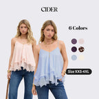 Layered Ruffle Cami Top for Women with Elegant Summer Vacation Style