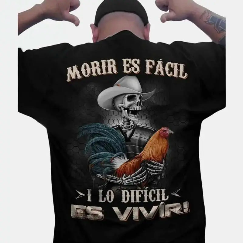 Stoic Spirit: Mexican "Morir Es Fácil" Gamefowl Graphic Tee