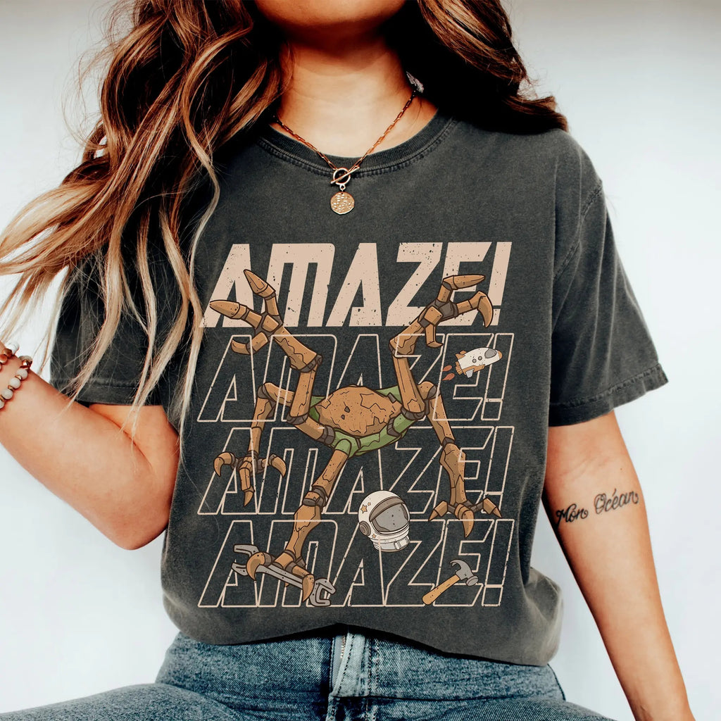 "Amaze! Amaze! Amaze!" Project Hail Mary Rocky Graphic Tee - Vintage Sci-Fi Book Lover Shirt