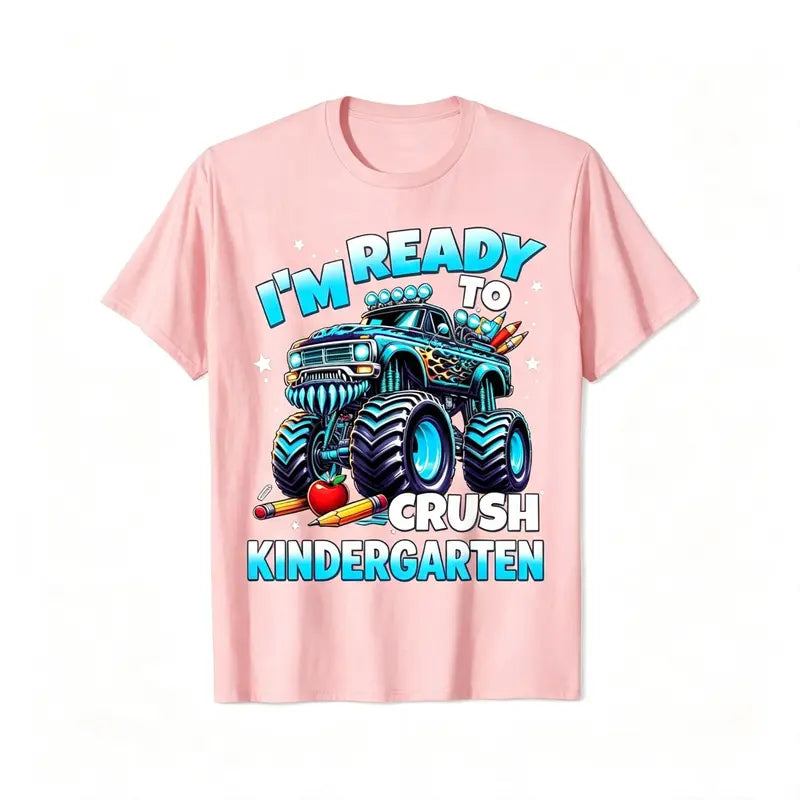 I'm Ready To Crush Kindergarten Monster Truck Graphic T-Shirt for Kids
