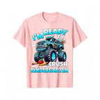 I'm Ready To Crush Kindergarten Monster Truck Graphic T-Shirt for Kids
