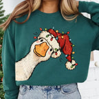 Funny Christmas Goose Sweatshirt for Holiday Parties and Cozy Winter Outfits