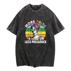 More Pride Less Prejudice Rainbow Pride Month Graphic Cotton T-Shirt