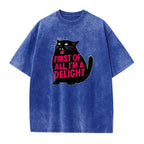 Funny Cat Delight Graphic Tee for Sarcastic Pet Lovers and Casual Outfits