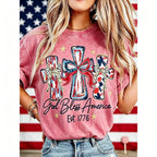 Patriot Heritage: Vintage USA 250th Anniversary "God Bless America" Washed Tee