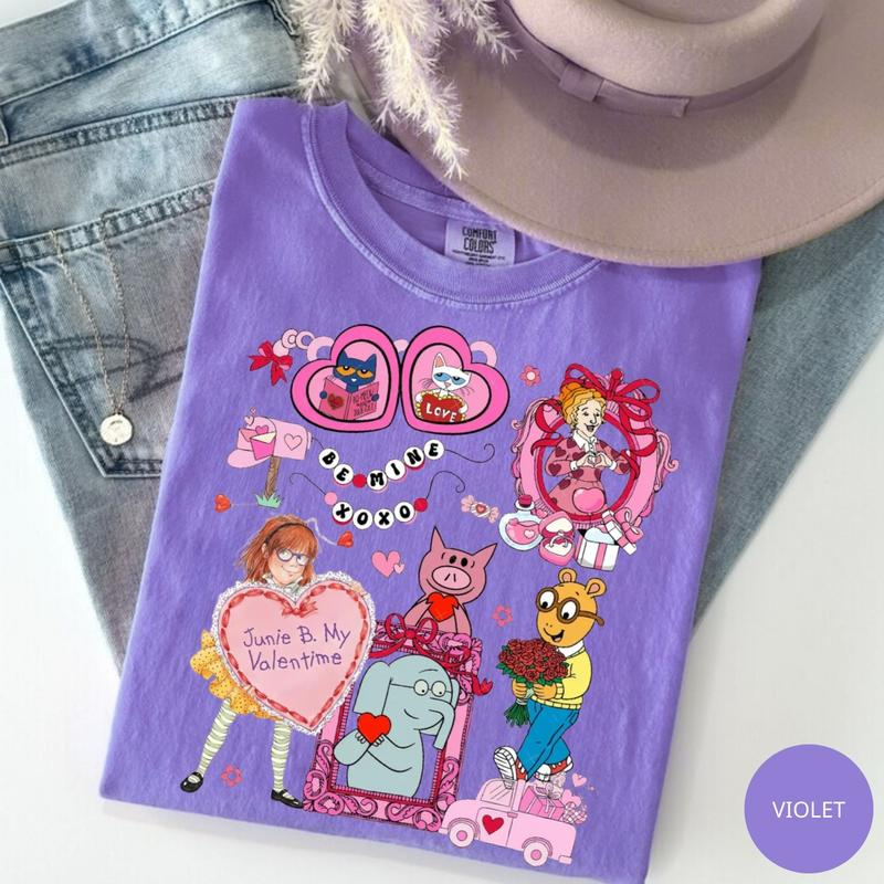 Library & Teacher Valentine Shirt: Coquette Book Characters Tee