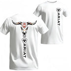 Wild Frontier: Ariat Southwest Longhorn Skull Graphic Unisex Tee