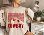 Western Valentine Cowboy Sweatshirt, Retro Shirt, Funny Valentine Sweater, Western Hearts Shirt,  Womenswear