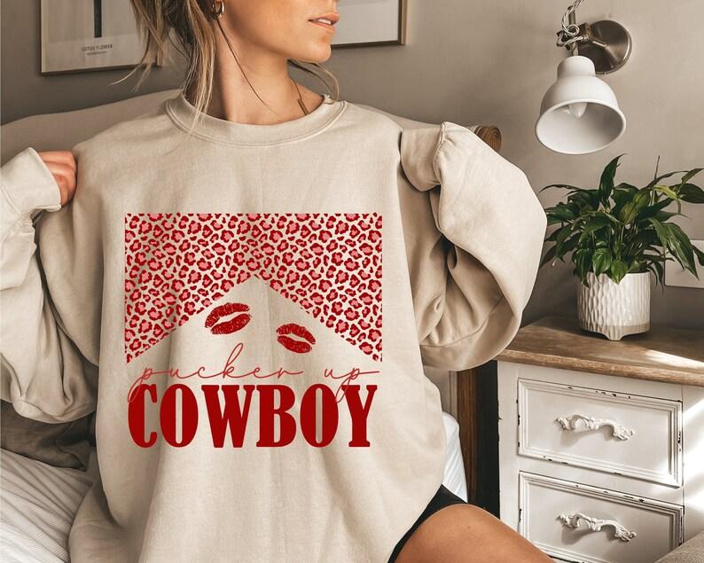 Western Valentine Cowboy Sweatshirt, Retro Shirt, Funny Valentine Sweater, Western Hearts Shirt,  Womenswear