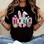 "Easter Bunny Mama" Colorful Spring Graphic Tee - Whimsical Festive Holiday Mom Shirt
