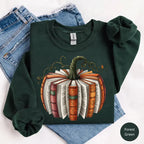 Fall Book Pumpkin Graphic Tee for Cozy Readers and Autumn Halloween Outfits