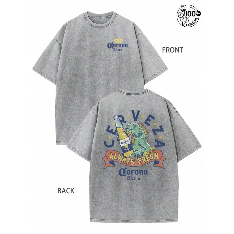 "Always Fresh" Retro Washed Corona Lizard Tee – The Ultimate Vintage Essential