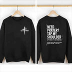 "Need Prayer? Tap My Shoulder" Inspirational Christian Graphic Tee - Matthew 18:20 Bible Verse Streetwear