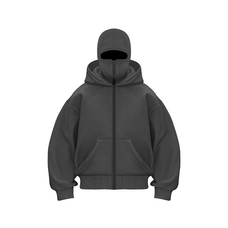 Men’s Balaclava Zip Hoodie for Winter Sports Streetwear and Cold Weather Training