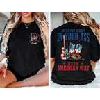 Funny Patriotic Country Boot Graphic T-Shirt for Fourth of July Parties