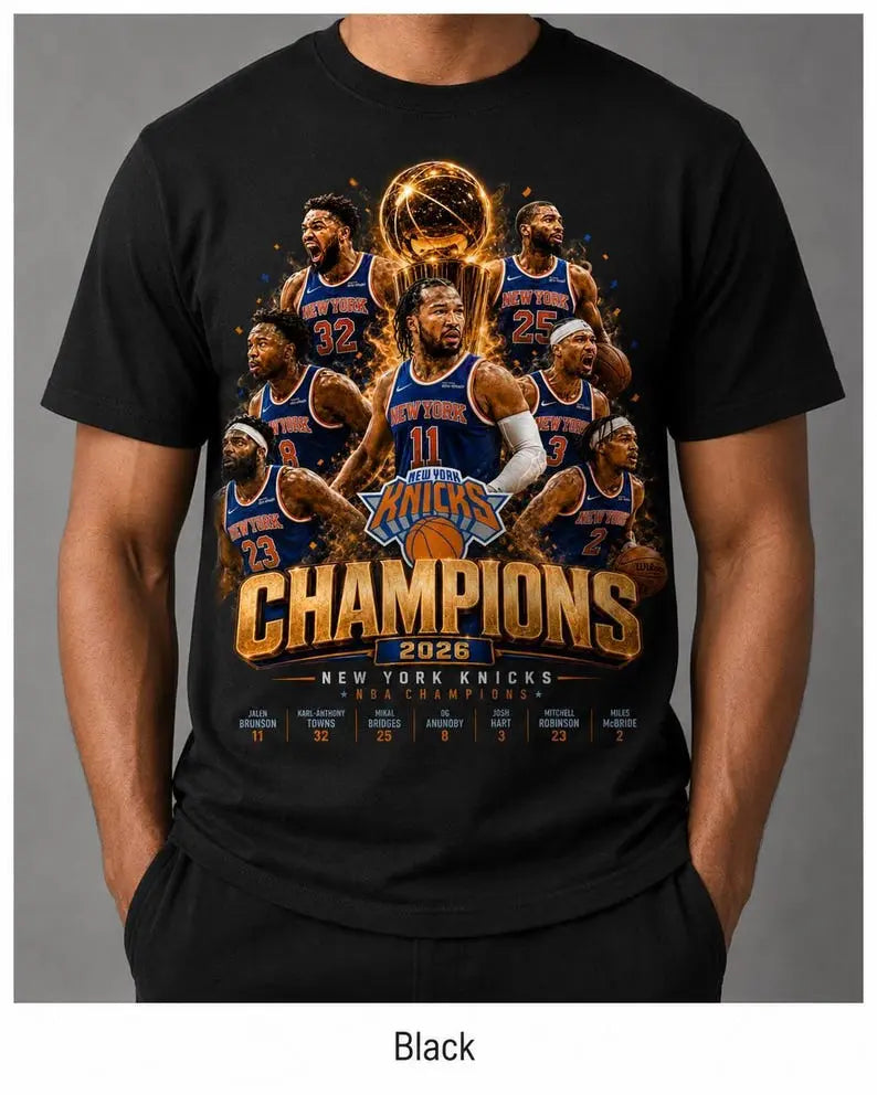 New York Hoops Championship Energy Graphic T-Shirt for Basketball Fans