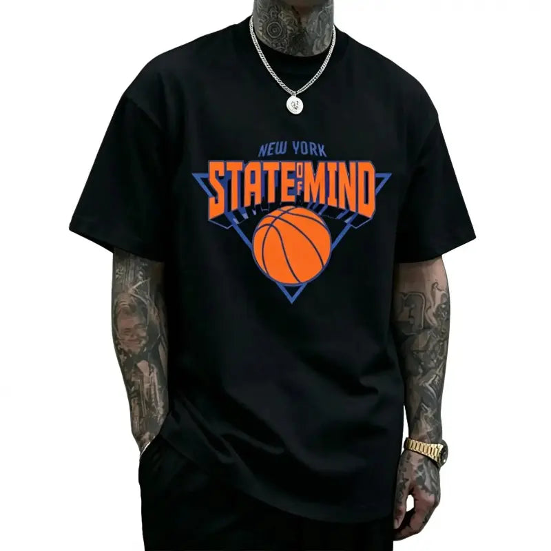 New York Basketball State of Mind Vintage Streetwear Graphic T-Shirt