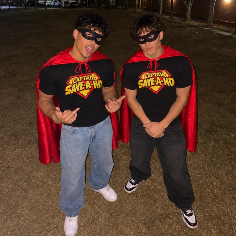Captain Save A Ho Graphic Tee for Halloween Parties and Adult Humor