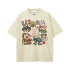 "Love The Unloved" Vintage Washed Insect Graphic Tee - Oversized Quirky Bug Lover Streetwear