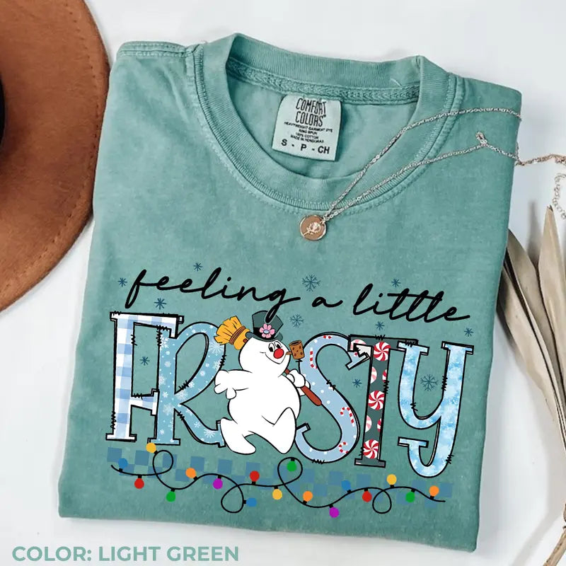 Funny Frosty Snowman Christmas Graphic Tee for Cozy Winter Holiday Outfits