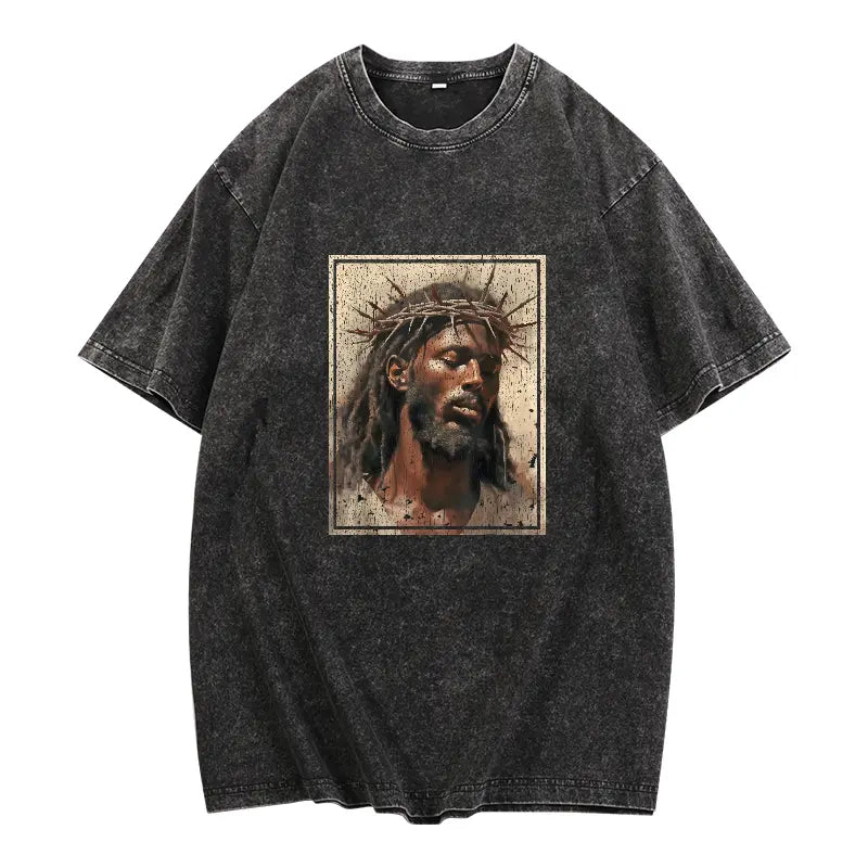 Jesus Crown Of Thorns Graphic T-Shirt for Faith Inspired Streetwear Style