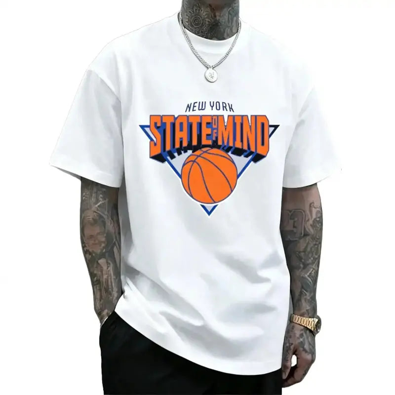 New York Basketball State of Mind Vintage Streetwear Graphic T-Shirt