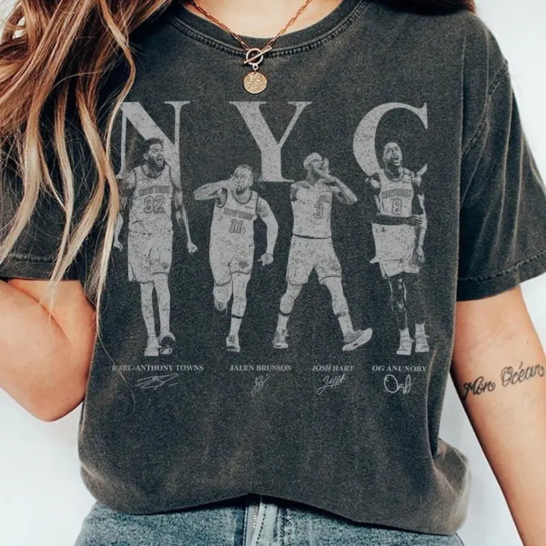 Vintage NYC Basketball Fan Graphic T-Shirt for Game Day Streetwear