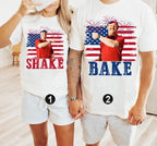 Funny Patriotic Matching Couple T-Shirts for Fourth of July Parties
