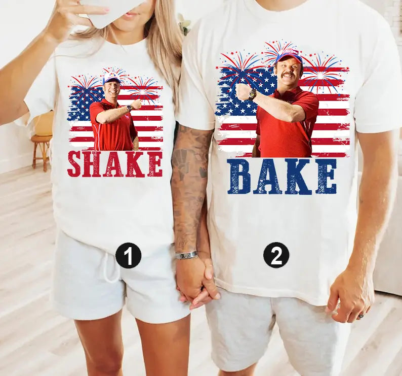 Funny Patriotic Matching Couple T-Shirts for Fourth of July Parties