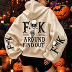 Skeleton Find Out Graphic Hoodie for Bold Halloween Streetwear Outfits