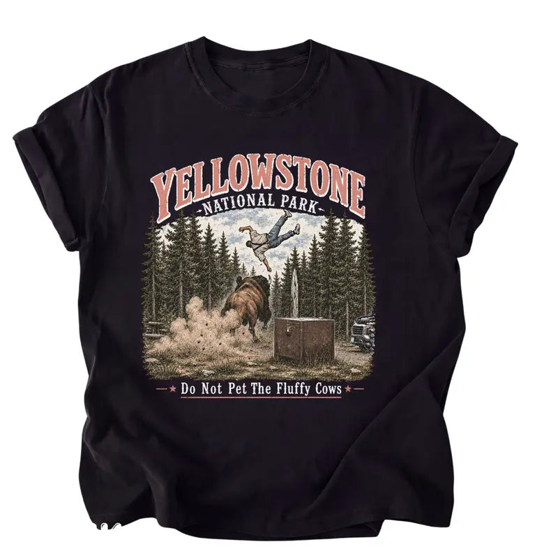 Do Not Pet The Fluffy Cows Yellowstone Graphic T-Shirt