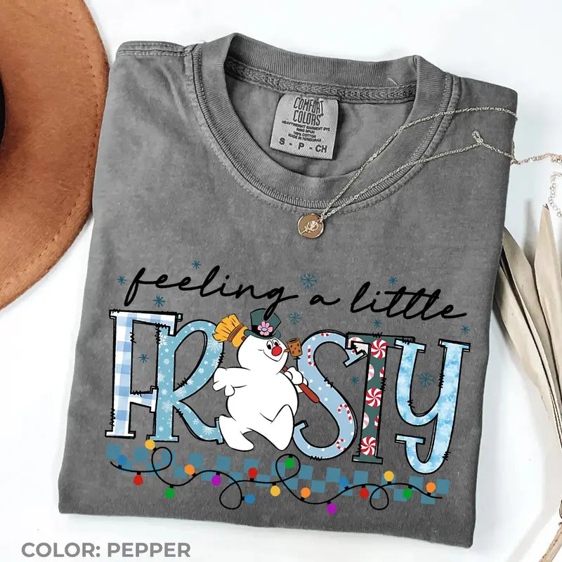 Funny Frosty Snowman Christmas Graphic Tee for Cozy Winter Holiday Outfits