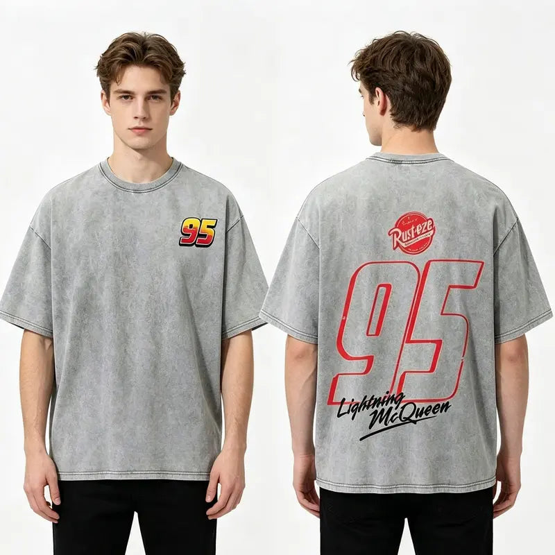 Vintage Racing 95 Graphic Tee for Retro Motorsport Streetwear Fans