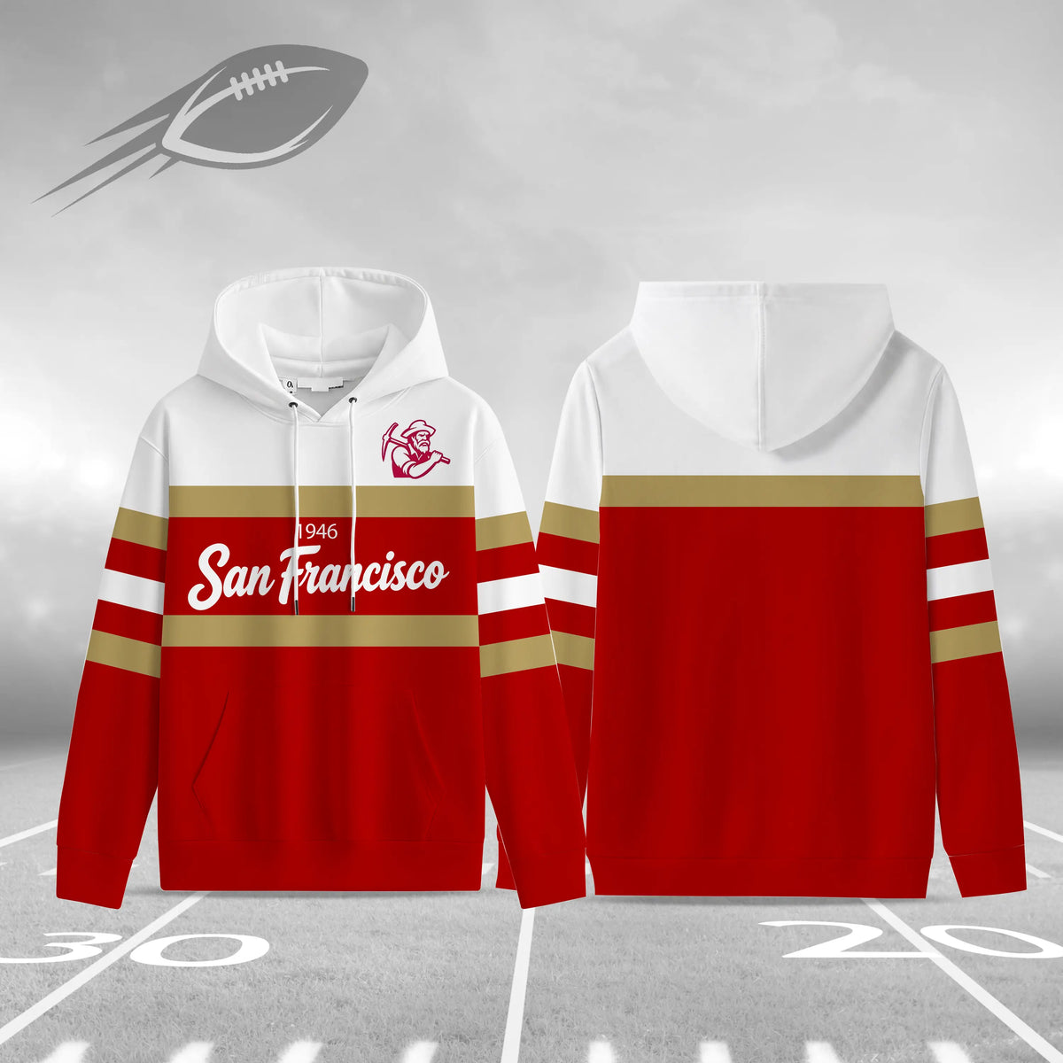 Retro Buffalo Football Hoodie for Game Day Fans and Streetwear Outfits