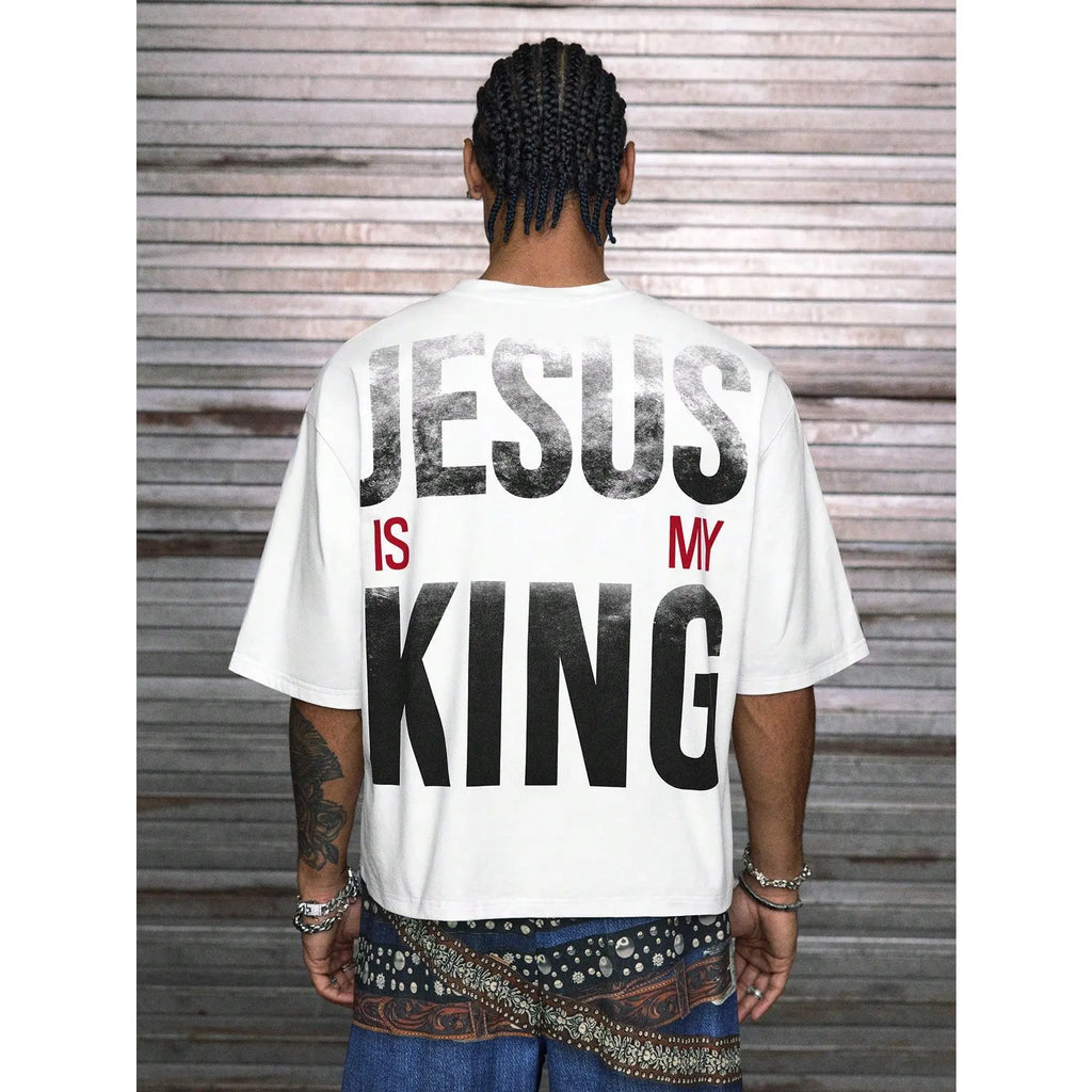 Bold Faith: "Jesus Is My King" Oversized Streetwear Tee