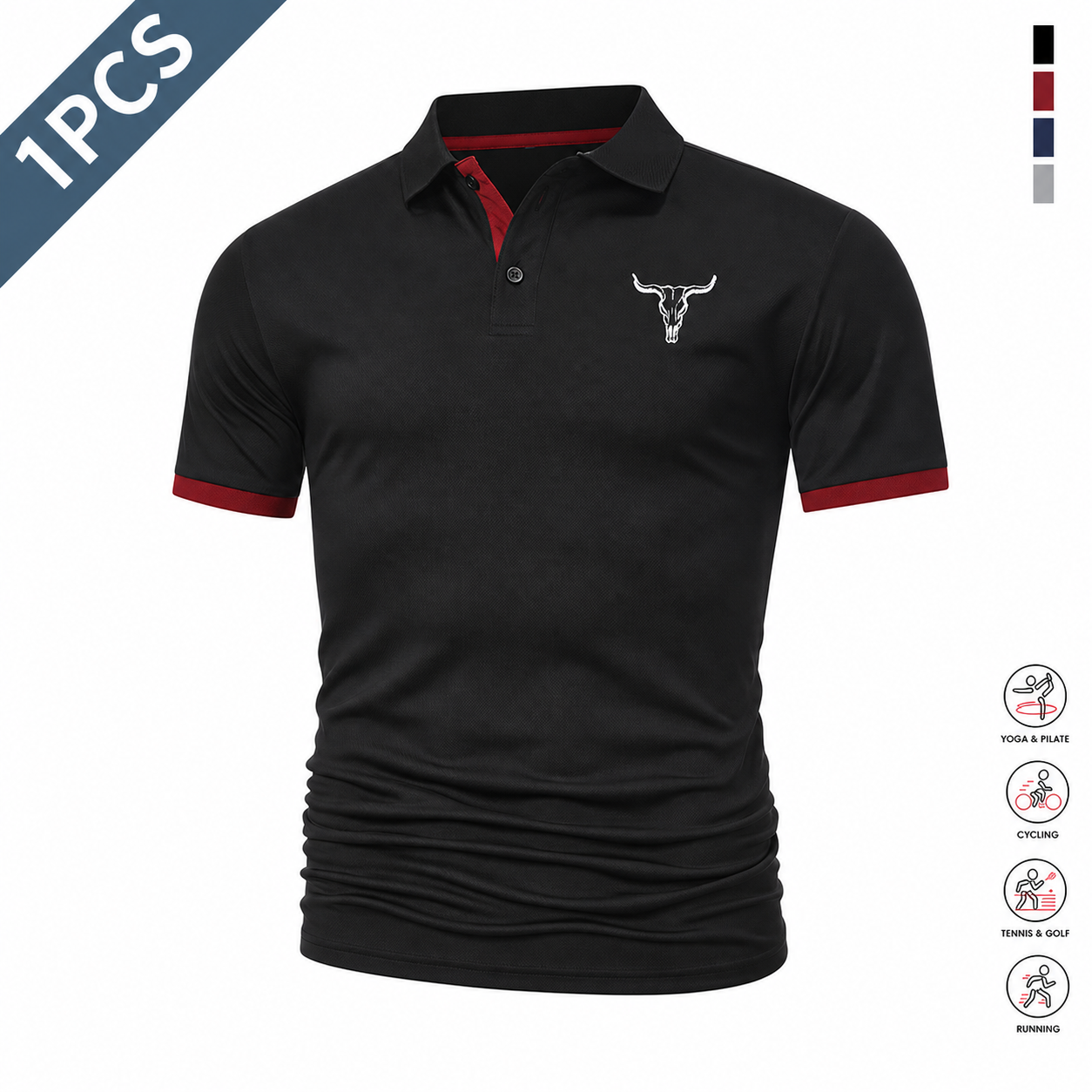 Men's Quick Dry Polo Shirt Set with Sporty Casual Style for Golf and Travel
