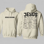 Jesus Is King Names Of God Hoodie for Christian Streetwear Outfits