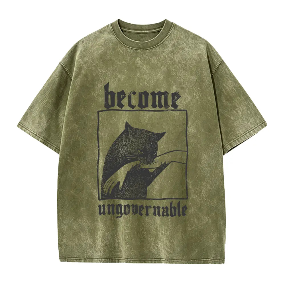 Become Ungovernable Funny Cat Graphic T-Shirt for Pet Lovers