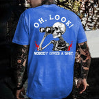 Peak Sarcasm: Monkeysober "Nobody Gives A Shit" Skeleton Tee