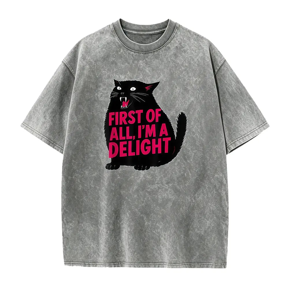 Funny Cat Delight Graphic Tee for Sarcastic Pet Lovers and Casual Outfits