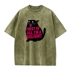 Funny Cat Delight Graphic Tee for Sarcastic Pet Lovers and Casual Outfits