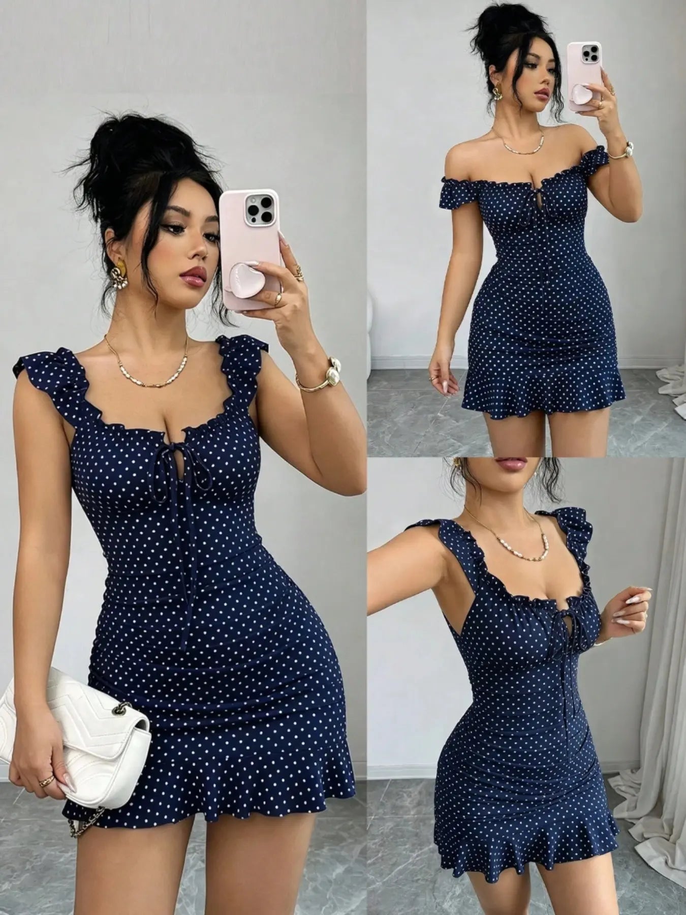 Red Polka Dot Ruffle Mini Dress for Date Nights and Summer Outfits