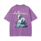 White Pony Vintage Washed Oversized Rock Graphic T-Shirt
