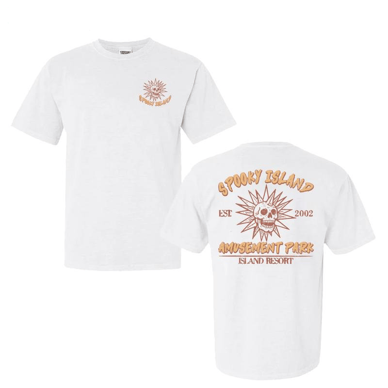 Spooky Island Tee, Retro Cartoon Halloween Movie T-shirt, Spooky Island Disco Skull