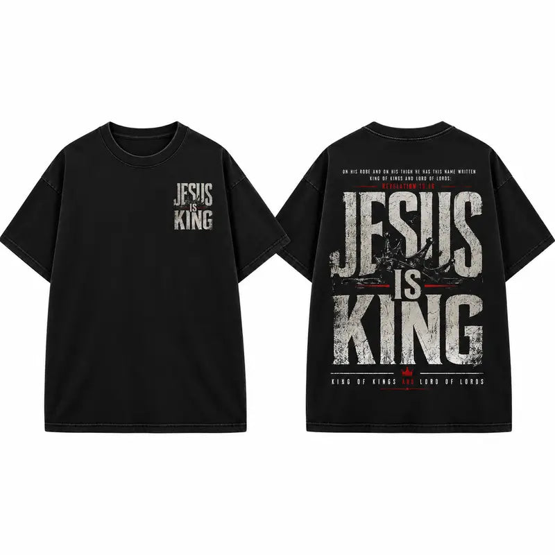 Jesus Is King Christian Hoodie with Revelation Scripture for Faith Streetwear Outfits
